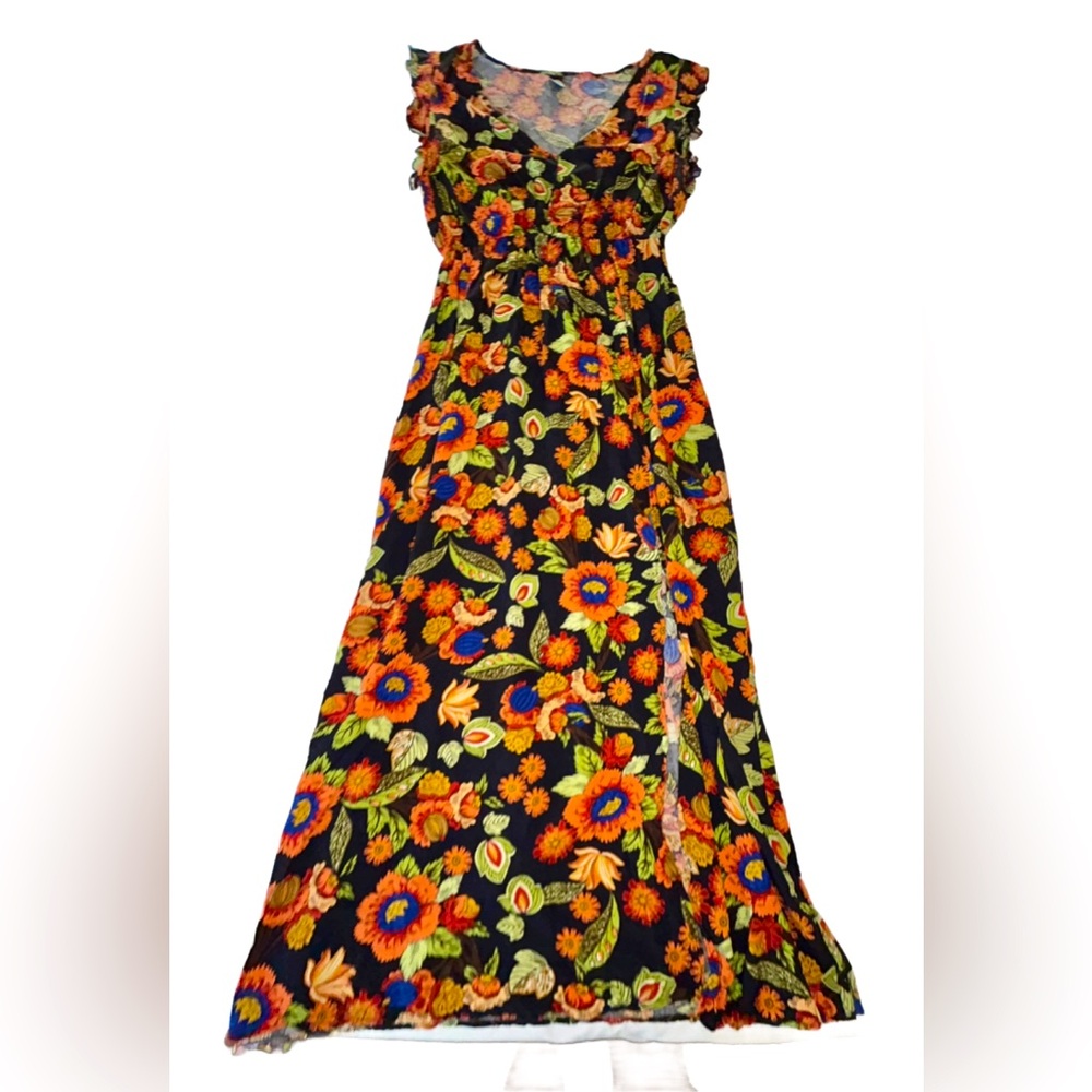 SHEIN Fall Colored Floral Maxi Dress Women’s Size Large